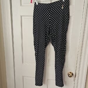 Tommy Hilfiger Navy and White Polka Dot Pants